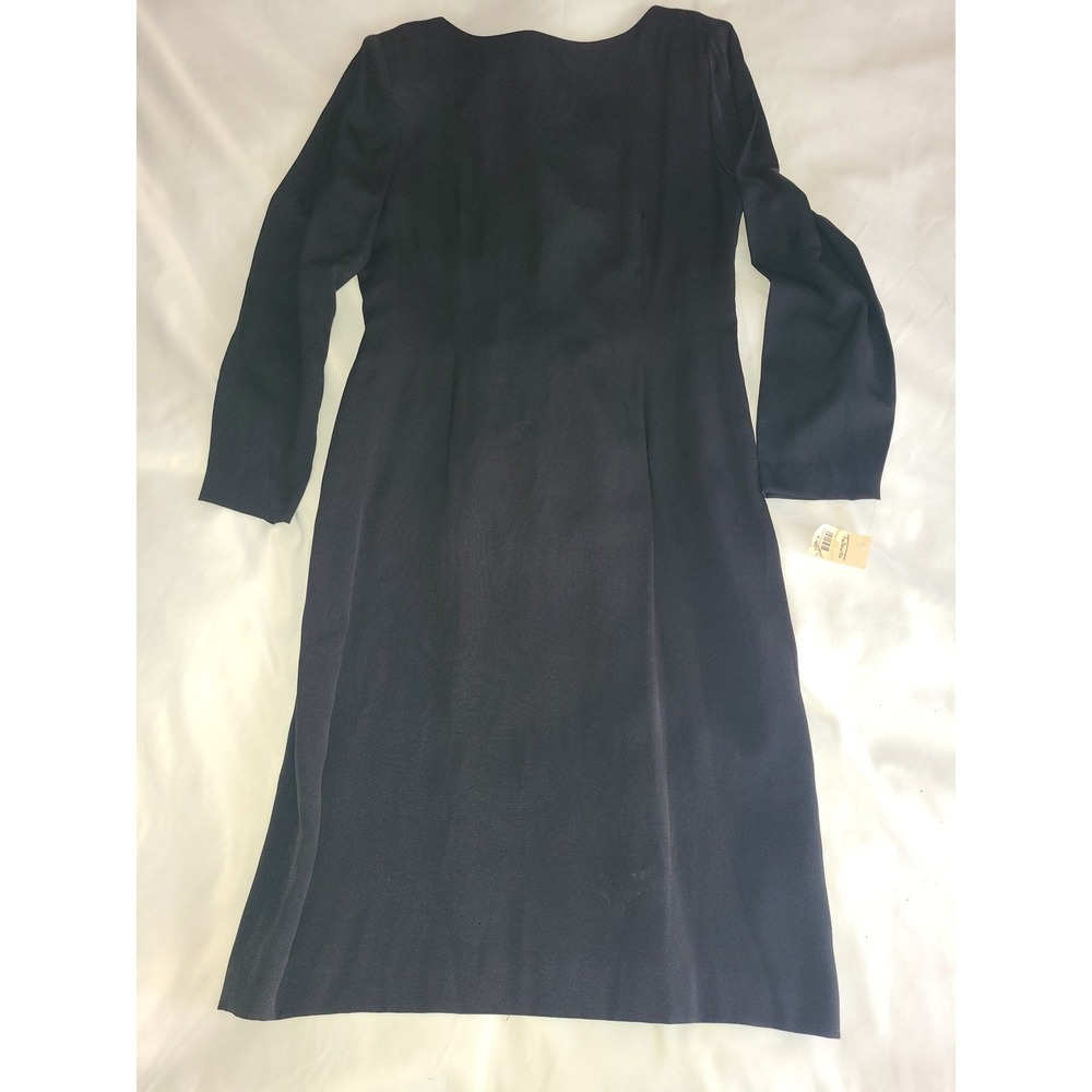 Vintage Talbots Steven Stolman Black Twist Back Cutout Sheath Dress Size 12 - Picture 6 of 16